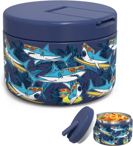 Miniatura 20 de LOHASOK Termo de sopa infantil de 12 onzas para comida caliente, tarro de comida aislado al vacío con tapa de hebilla, de acero inoxidable, boca