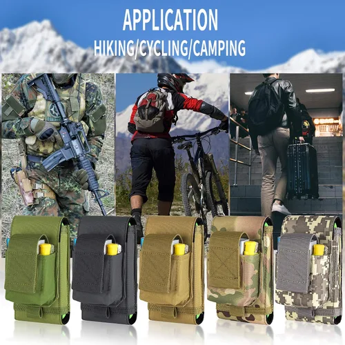 Miniatura 8 de Funda táctica Molle para teléfono, bolsa compacta para cinturón de cintura con funda para cigarrillos para iPhone 17 Pro Max/16 Pro Max/15 Pro
