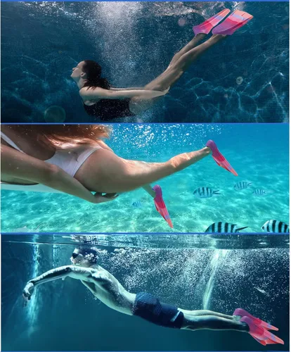 Miniatura 4 de Aletas de natación para niños, aletas cortas para jóvenes, aletas de entrenamiento de natación para natación de regazo, para niños y niñas