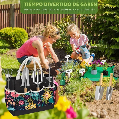 Miniatura 6 de Juego de 22 piezas de herramientas de jardín para mujeres, kit de herramientas de mano de jardín resistente para jardineras principiantes, regalos