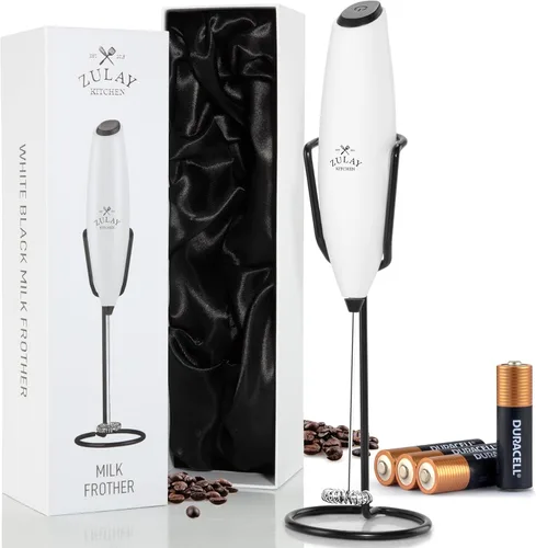 Miniatura 71 de Zulay Kitchen Espumador de leche de mano con pilas Duracell AA – Mezclador eléctrico ultrarrápido y creador de espuma, mezclador de bebidas fácil
