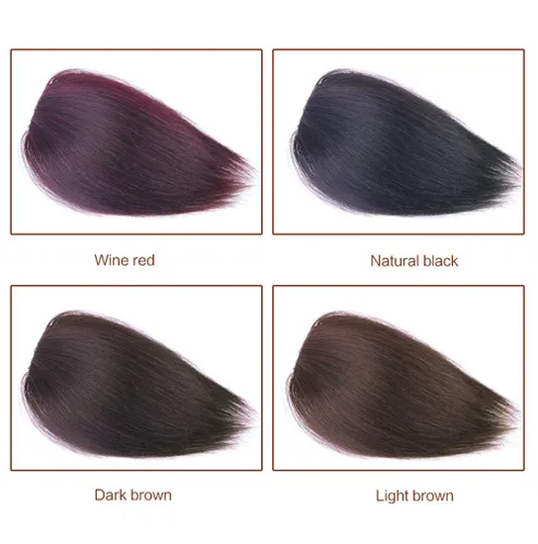 Miniatura 4 de Peluca de cabello humano con clip para cabeza gruesa y recta, para mujer, peinados de 4.7 in/2 clips, marrón oscuro
