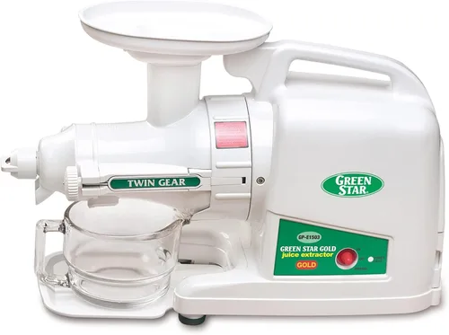 Tribest Green Star GP-E1503-220V Gold Twin Gear - Extractor de jugo, 220 V, no apto para uso en Estados Unidos (cable europeo), color blanco