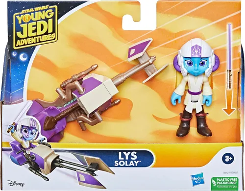 Miniatura 2 de Star Wars: Young Jedi Adventures LYS Solay - Figura y bicicleta Speeder, figuras de acción y vehículos a escala de 4 pulgadas, juguetes de Star