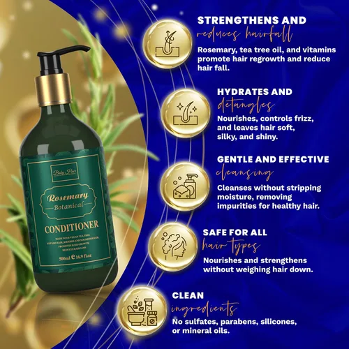 Miniatura 3 de BABY HAIR - Acondicionador de romero, acondicionador de romero sin sulfato para el crecimiento del cabello, acondicionador de aceite de romero