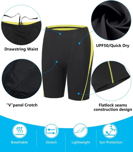 Miniatura 68 de Traje de baño deportivo competitivo para hombre, traje de entrenamiento de resistencia de carreras, pantalones cortos de natación de secado rápido