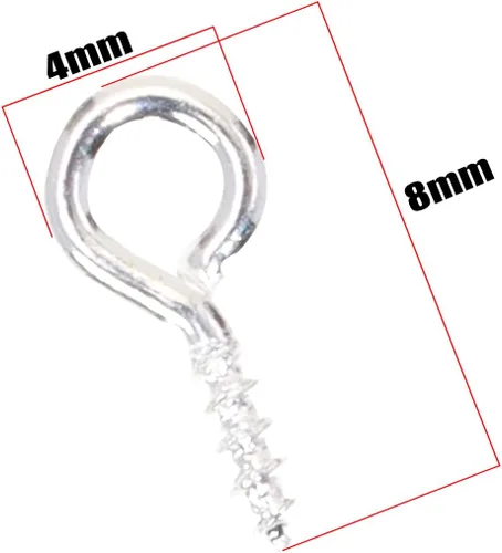 Miniatura 2 de Shapenty Mini gancho de metal con tornillo de ojo, clavija de aro pequeña para llavero de resina, manualidades, adornos de Navidad, aretes, collar