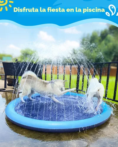 Miniatura 4 de Peteast Alfombrilla de salpicaduras para perros y niños – Piscina antideslizante para perros grandes, 0.023 in de grosor, duradera alfombra de juego