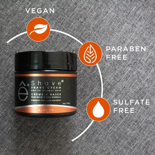 Miniatura 5 de eShave Crema de afeitar para hombres de 4 onzas, almendra, evita la irritación del afeitado y las quemaduras de afeitar, genera una rica espuma