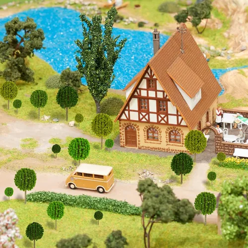 Miniatura 7 de 24 piezas de mini árboles modelo mixtos arbustos grupos de vegetación arbustos para modelo, tren, paisaje, arquitectura, árboles, modelo, paisaje