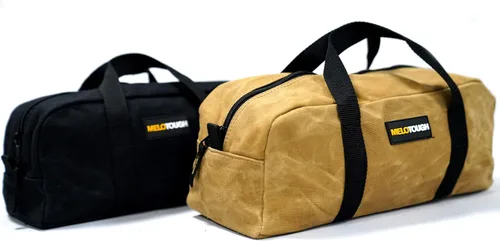 Miniatura 12 de MELOTOUGH Bolsa de Herramientas Resistente con Timón de Lona Pequeña con Kit Combinado de Cremallera - Incluye 2 Bolsas Organizadoras de Negro & rojo