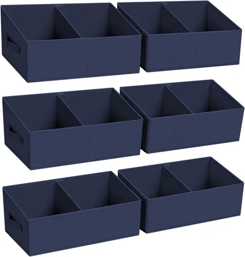 Miniatura 24 de DIMJ Contenedores de almacenamiento trapezoidales para ropa, 4 paquetes organizadores de armario y cestas de almacenamiento, cestas plegables
