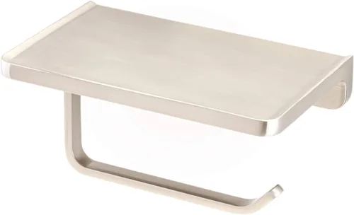 Miniatura 8 de Linkaa Soporte de papel higiénico de bronce con estante de bronce aceitado, dispensador de rollos de papel higiénico de montaje en pared con estante