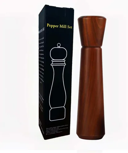 Miniatura 7 de Molinillo de pimienta de madera, molinillo de pimienta de madera de 10 pulgadas, molinillo de sal recargable, molinillo de pimienta manual