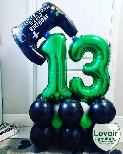 Miniatura 5 de Lovoir Globo verde oscuro de 40 pulgadas con el número 12 del número 21 de gran tamaño gigante, globos de helio verde oscuro para fiesta