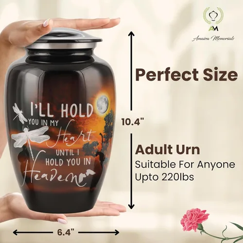 Miniatura 4 de Urnas para cenizas humanas para adultos, urna de cremación grande para hombres y mujeres, urna de metal hecha a mano con tapa segura para funeral