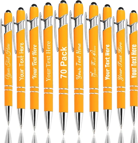 Miniatura 24 de Hasta 300 bolígrafos personalizados a granel con nombre personalizado con grabado gratis, puntas de lápiz capacitivo grabado, bolígrafo