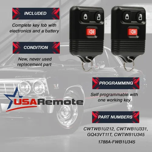 Miniatura 3 de Control remoto de entrada sin llave para automóvil para Ford, Lincoln, Mercury, Mazda con llave de encendido