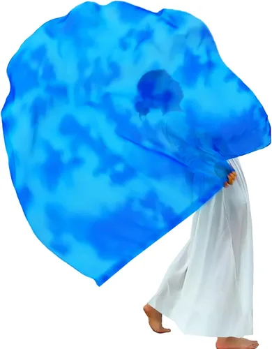 Miniatura 17 de Wuchieal Bandera de alabanza de 55" de 1 pieza con poste escalable, bandera de adoración Semicírculo Alas de Ángel de Adoración para Danza