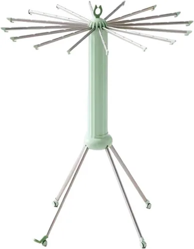 Clothes Drying Rack Foldable,360° Rotatable Holder for Clothing,Aluminum Laundry Stand,Load Capacity 110lbs,with 16 Expandable Rods and Lockable