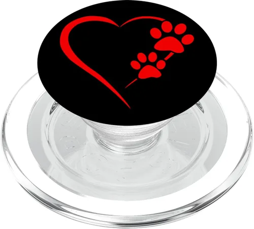 Miniatura 8 de Pata de perro con diseño de corazón rojo con diseño de pata de perro, color negro