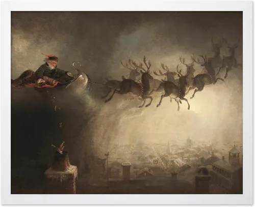 Miniatura 7 de Poster Master Póster vintage de Papá Noel, impresión retro de Navidad, arte navideño, arte de trineo de reno, regalo para hombres y mujeres