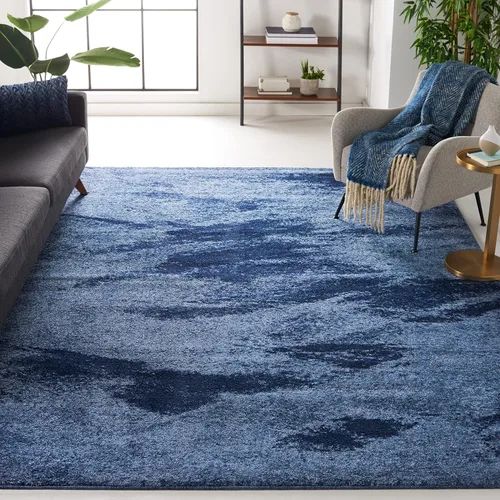Miniatura 12 de SAFAVIEH Retro Collection - Alfombra de área de 2 x 3 pies, azul claro y azul, no desprende pelusa y fácil de limpiar, ideal para sala de estar