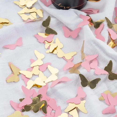 Miniatura 3 de 300 piezas de oro rosa mariposa confeti mariposa baby shower decoración primavera boda despedida de soltera cumpleaños decoración de mesa