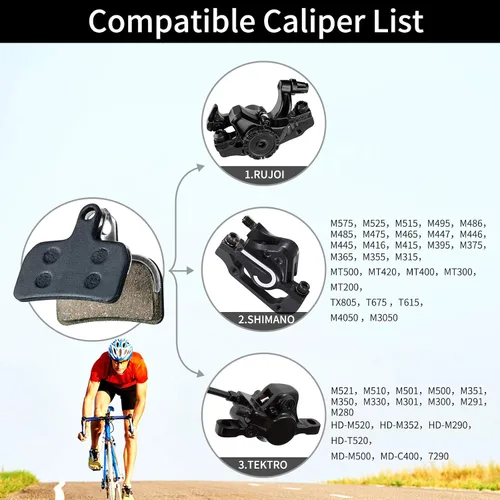 Miniatura 3 de Pastillas de freno de disco de bicicleta para TRP Tektro Shimano Deore Br-M575 M525 M515 T615 T675 M505 M495 M486 M485 M475 M465 M447 M446 M445 M416