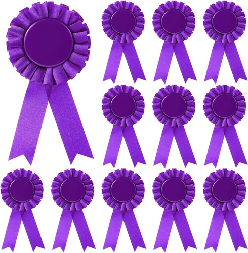 Miniatura 12 de 12 Piezas de Cintas de Premio en Blanco, Premio de 1er Lugar, Medalla Roseta, Ganador, Reconocimiento de Victoria, Cinta de Participación para Rosa