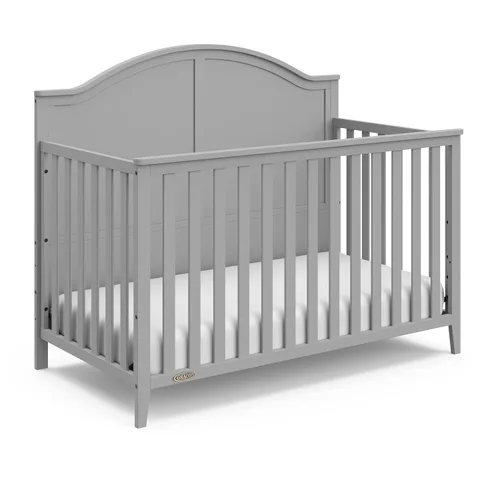 Graco Wilfred - Cuna convertible 5 en 1 (gris pajarita) – Certificado GREENGUARD Gold, se convierte en cama para niños pequeños y cama de tamaño