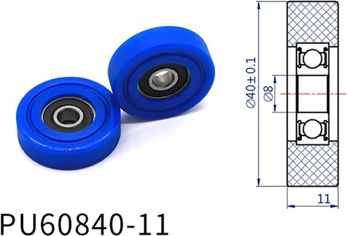 Miniatura 2 de SSIMOO Diámetro 131.2 ft m, PU poliuretano cojinete, goma recubierta suave polea/rodillo, ancho 0.433 in amablemente