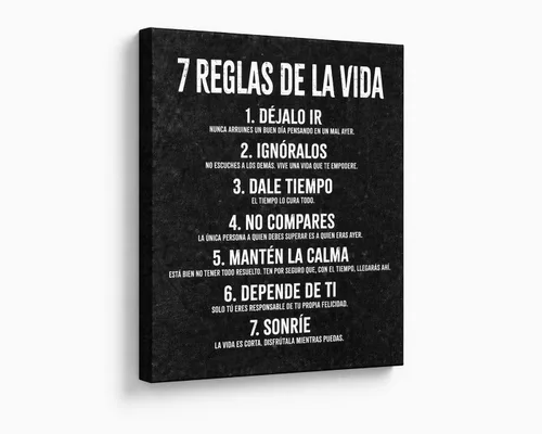 Miniatura 10 de HoneyKICK Póster de pared motivacional 7 Reglas de la Vida, 7 reglas de la vida, 11 pulgadas de ancho x 14 pulgadas de alto, decoración de pared