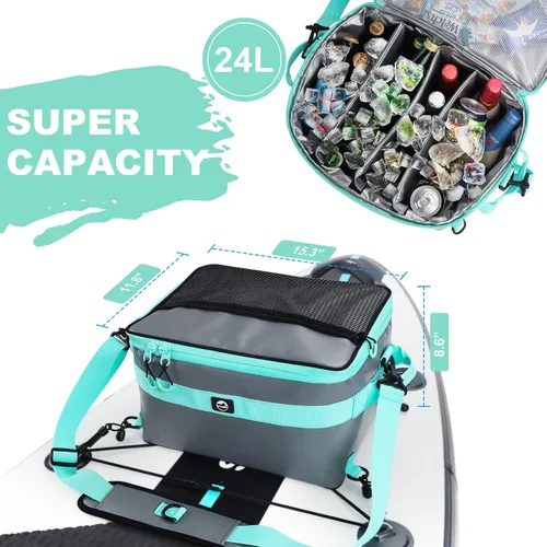 Miniatura 3 de YVLEEN Enfriador de tabla de remo impermeable, enfriador de SUP, material de PVC duradero, bolsa de cubierta con bolsillo superior de malla, correas