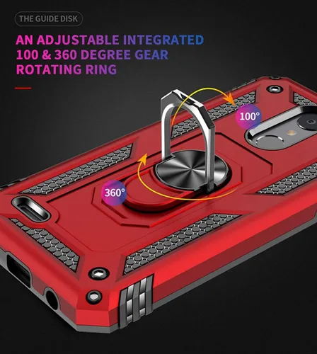 Miniatura 5 de Funda de grado militar para LG Aristo 3, Aristo 2 Aristo 2 Plus/Rebel 4 LTE/Phoenix 4/Zone 4, soporte de metal giratorio con soporte de soporte