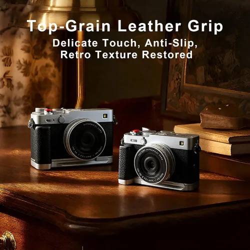 Miniatura 9 de Haoge Empuñadura para Fujifilm X-E5 Cuerpo de cámara en forma de L Soporte de agarre HG-FUXE5N-S Plata con Placa Estándar Arca-Swiss plata-placa