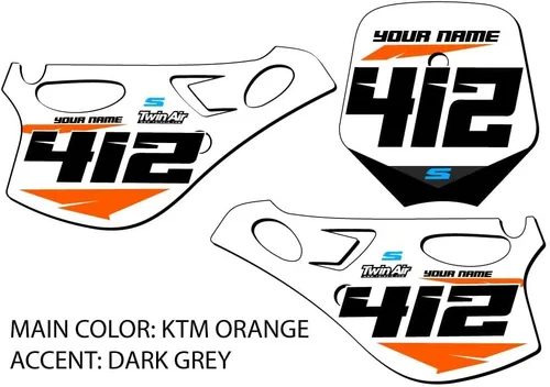 Miniatura 2 de 1998-2001 SX 65 SG64 Custom MX matrículas Senge Graphics Kit compatible con KTM