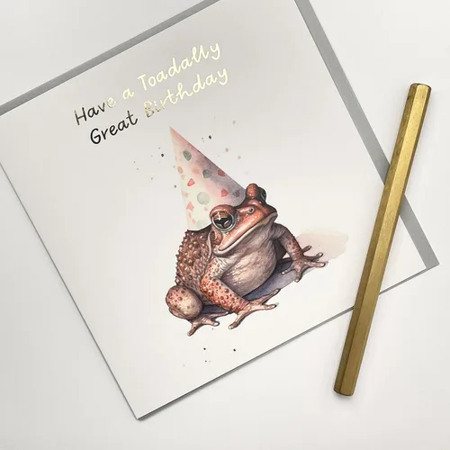 Miniatura 2 de Old English Co. - Tarjeta de cumpleaños para ella, divertido sombrero de fiesta de sapo, regalo de cumpleaños para mamá, papá, hija, hijo, tarjeta