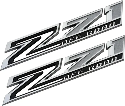 Miniatura 6 de Paquete de 3) 2019-2024 Paquete de 2 emblemas Z71 todoterreno para capó Plus rejilla Z71 todoterreno Compatible con Silverado 84632695 84384428 Todo