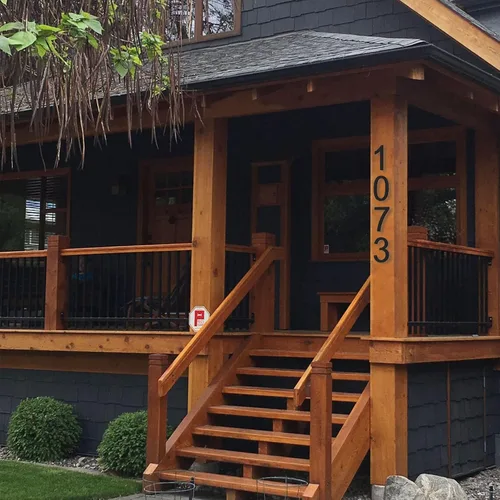 Miniatura 2 de DEWEL Números de Casa Flotantes Grandes de 8 Pulgadas para Exterior, Números de Dirección de Casa Modernos Negros para Decoración de Señalización