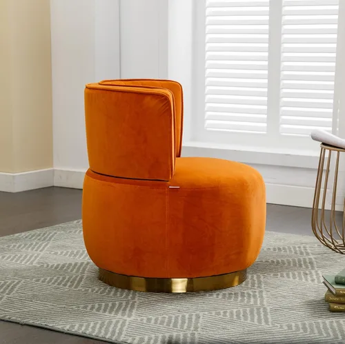 Miniatura 6 de Silla giratoria de terciopelo, sillón giratorio tapizado de 360 grados, moderno y cómodo sillón redondo para sala de estar pequeña, dormitorio