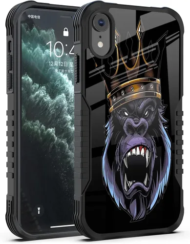 Miniatura 12 de Funda compatible con iPhone XR para hombres y niños, resistente a los golpes, funda de policarbonato duro de silicona suave, resistente a los Bonito