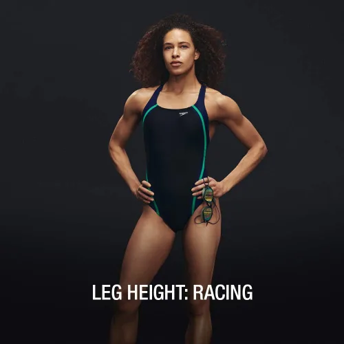 Miniatura 11 de Speedo Creora Highclo Quantum Splice - Traje de baño de una pieza para mujer de corte alto sólido.