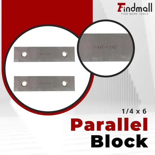 Miniatura 3 de findmall Juego de 9 pares de bloques paralelos de precisión de 1/4 x 6, juego de herramientas de calibre endurecido 0002