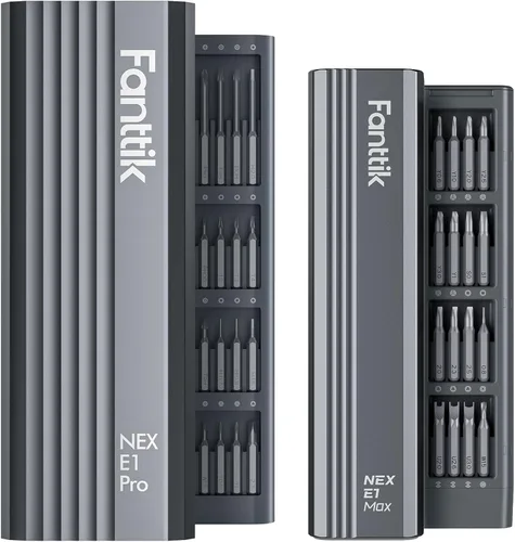 Fanttik Mini destornillador eléctrico E1 Pro con 24 puntas magnéticas y mini destornillador eléctrico E1 MAX con 50 puntas magnéticas