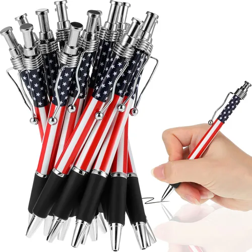Miniatura 6 de Tenare 64 bolígrafos de tinta de gel patriótica de 250 aniversario del 4 de julio con la bandera estadounidense de 0.039 in (0.039 in) para escribir