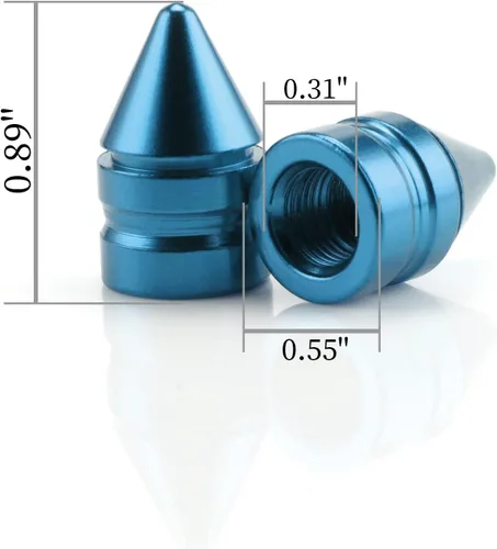 Miniatura 2 de SINGARO Tapones para válvulas de neumáticos de automóvil, 4 piezas de accesorios universales de aleación de aluminio, cubiertas de neumáticos Azul