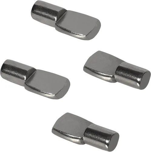 Keenkee Juego de 20 clavijas de estante de 1/4 pulgadas de diámetro para estantes de gabinete, soporte de clips de soporte, forma de cuchara, níquel