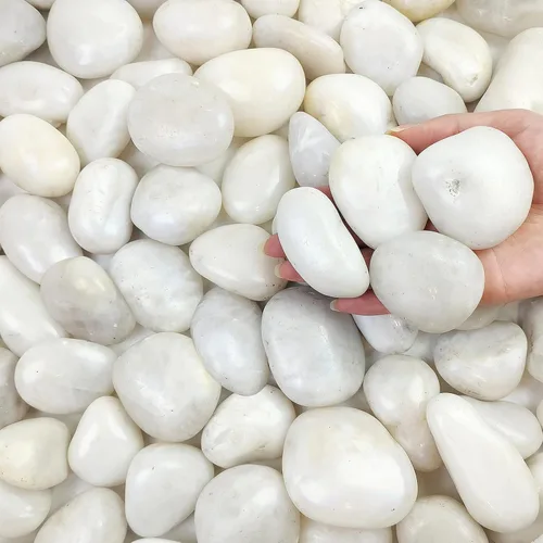 Miniatura 11 de FANTIAN Rocas blancas de río de 40 libras para paisajismo, guijarros pulidos de 1-2 pulgadas para plantas de interior, piedras blancas decorativas