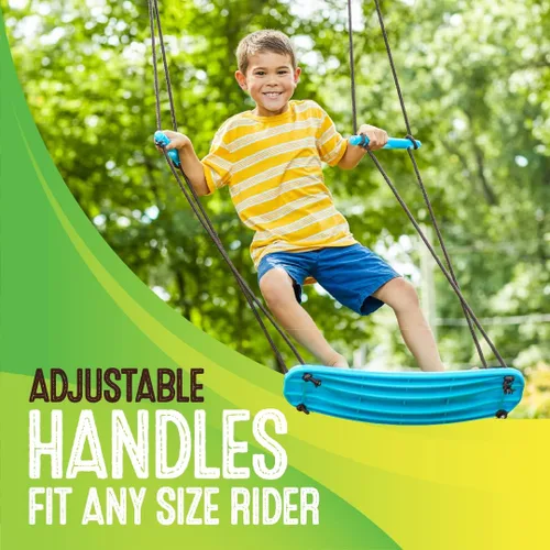 Miniatura 4 de Swurfer Kick Stand Up Surfing Tree Swing Outdoor Swings for Kids Up to 200 Lbs - Hang from Up to 10 Feet High - Includes 24" SwingBoard, UV Azul